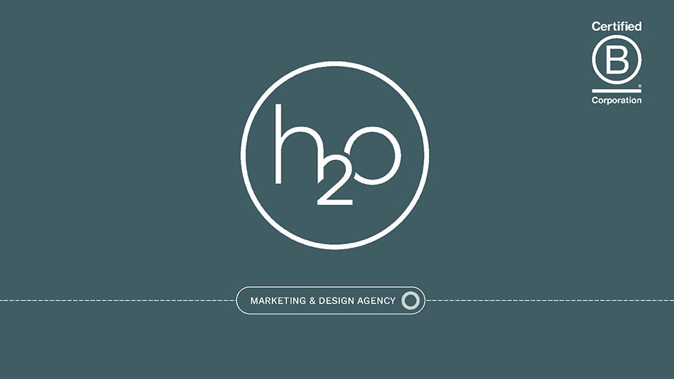Cover slide — Teal ground with h2o circle logo