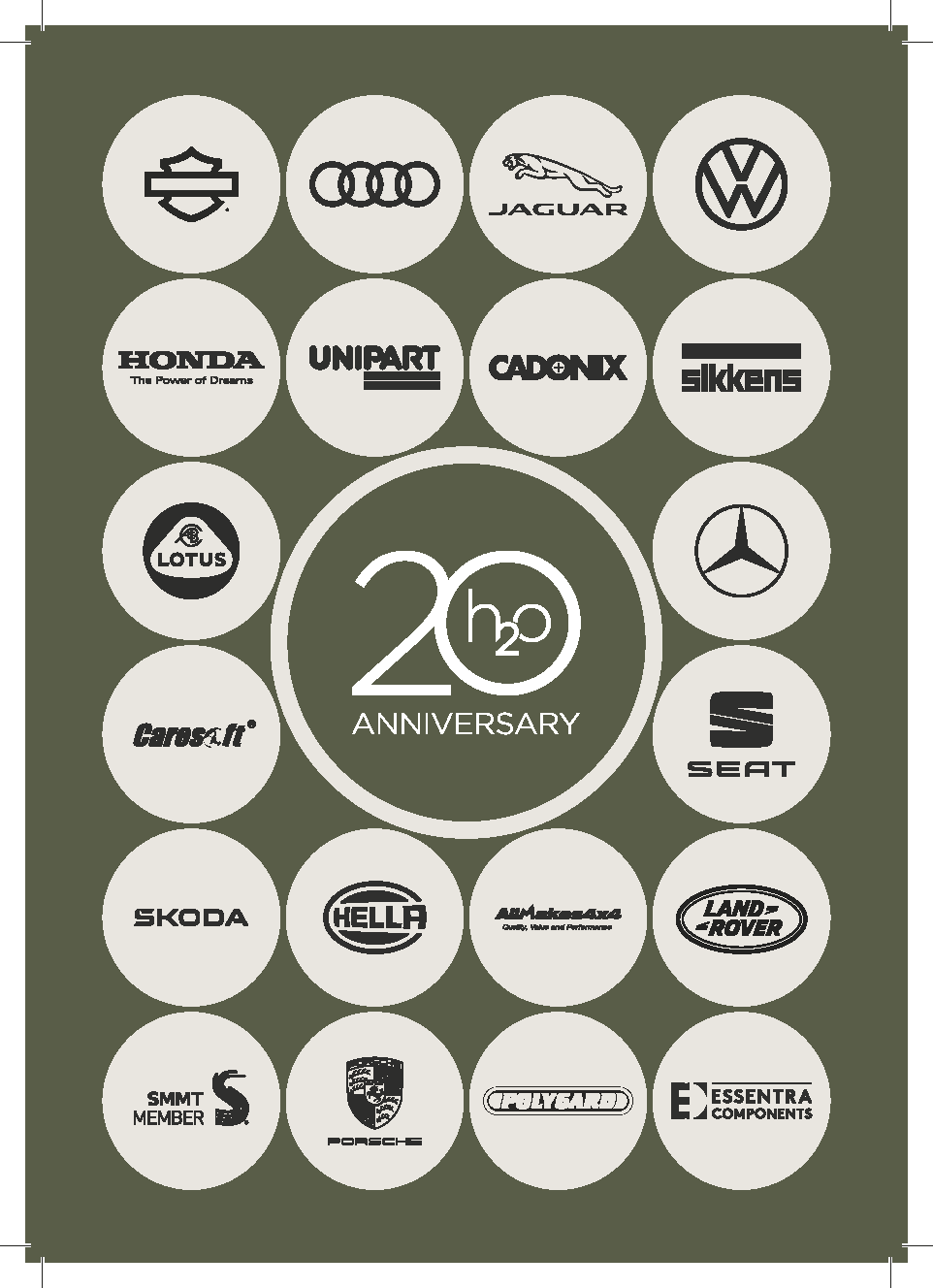 SMMT 2026 A5 postcard — front, client logos in circles